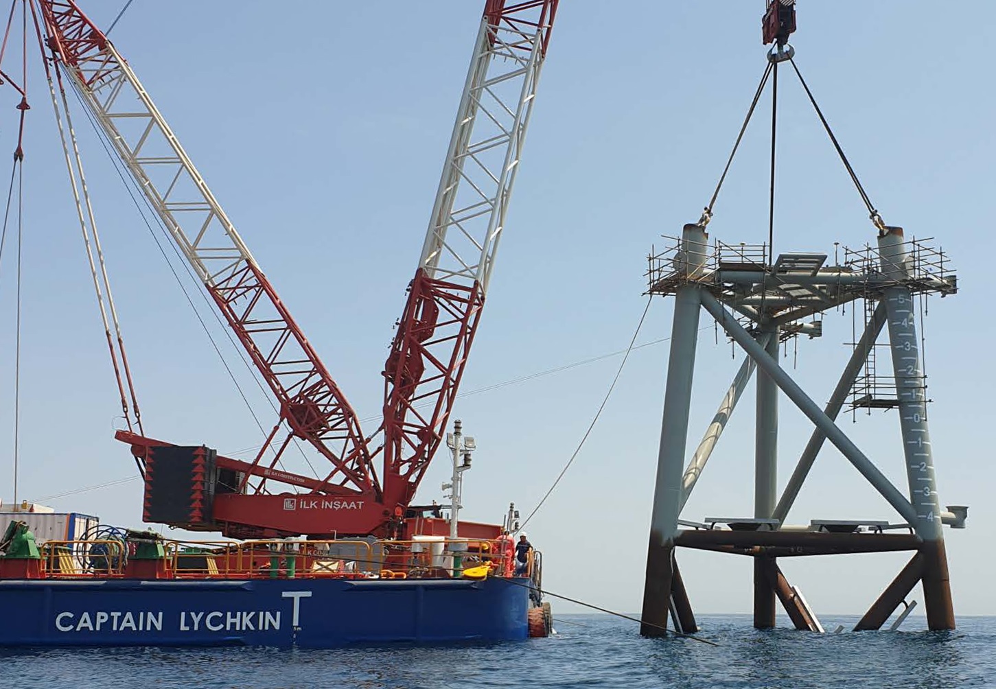 Welcoming the new Dragon Water Injection Tower-1 in Lam Field Turkmenistan. Jacket structure has found its place after a successfull launch operation and first stage pile driving