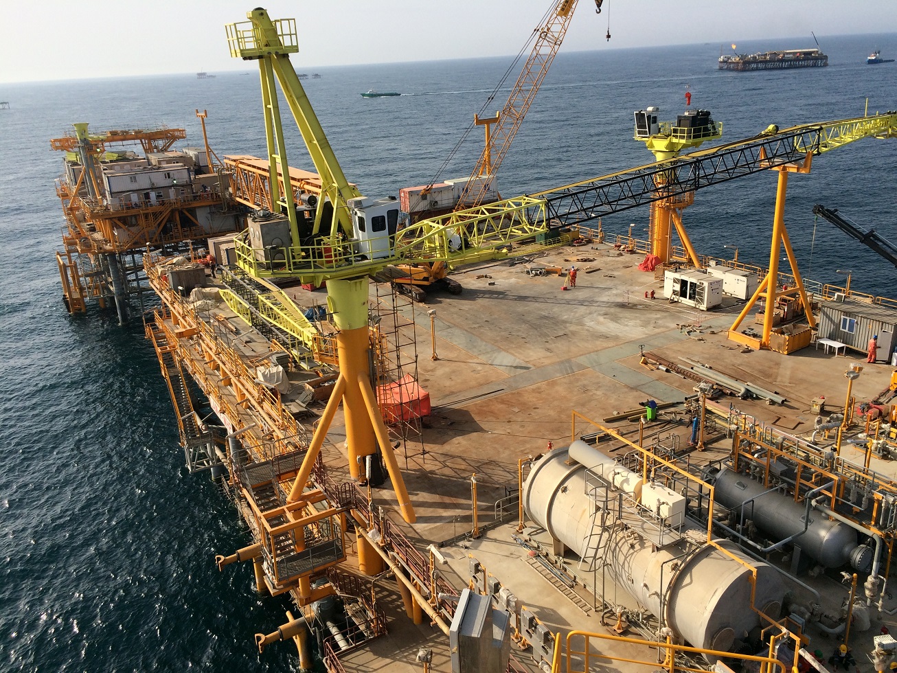 Engineering, Procurement, Fabrication, Integration, Load Out, Piling, Offshore Installation and Commissioning of Drilling platform, living quarter, helidecks, subsea and dubsea pipelines.